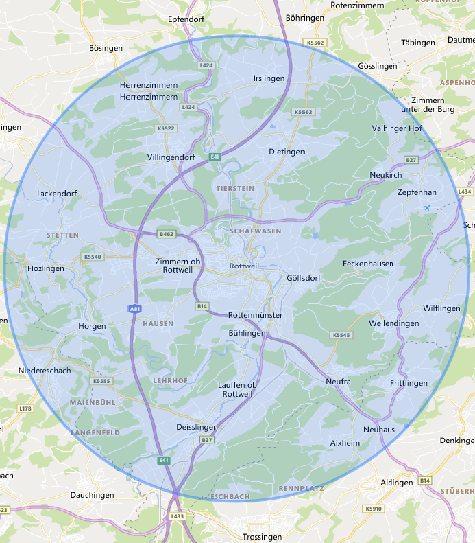 Einsatzgebiet visualisiert